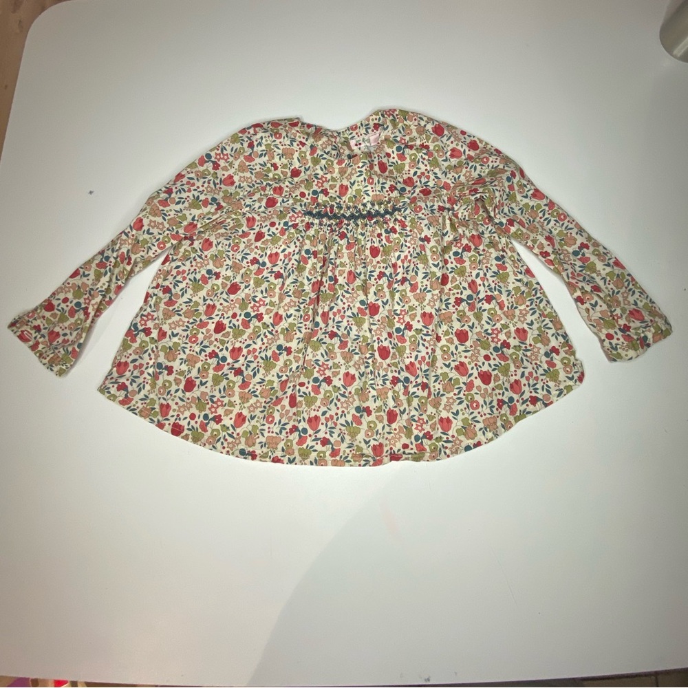 Bonpoint Floral Laurie Blouse 2T Kids Blouse Organic Cotton Designer